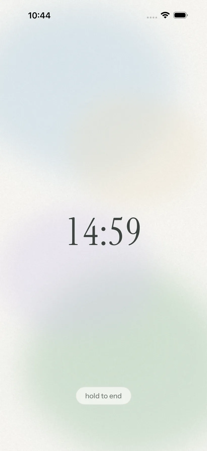 An active sitting counting down, with a single hold-to-end control